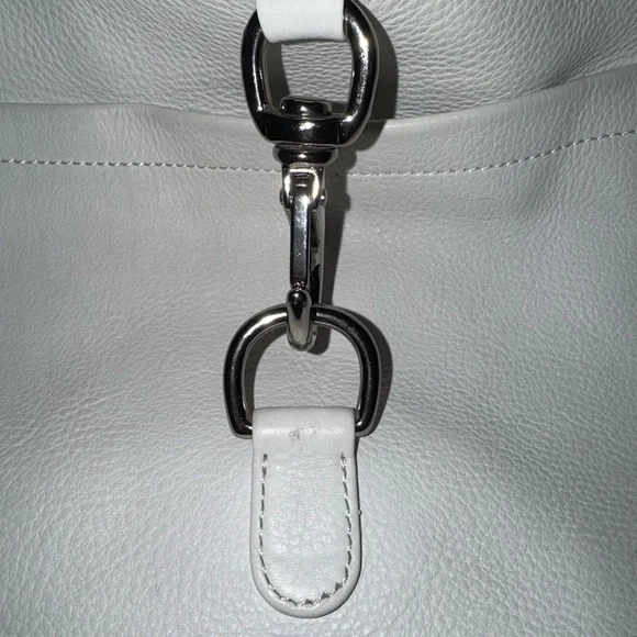 Dooney & Bourke White Leather Hobo Bag - Picture 4 of 7